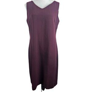 Danny & Nicloe Womens Size 12 Sleeveless Burgundy Dress V-Neck Church Business